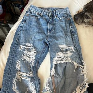 American Eagle Outfitters Light Blue Distressed Boyfriend Jeans
